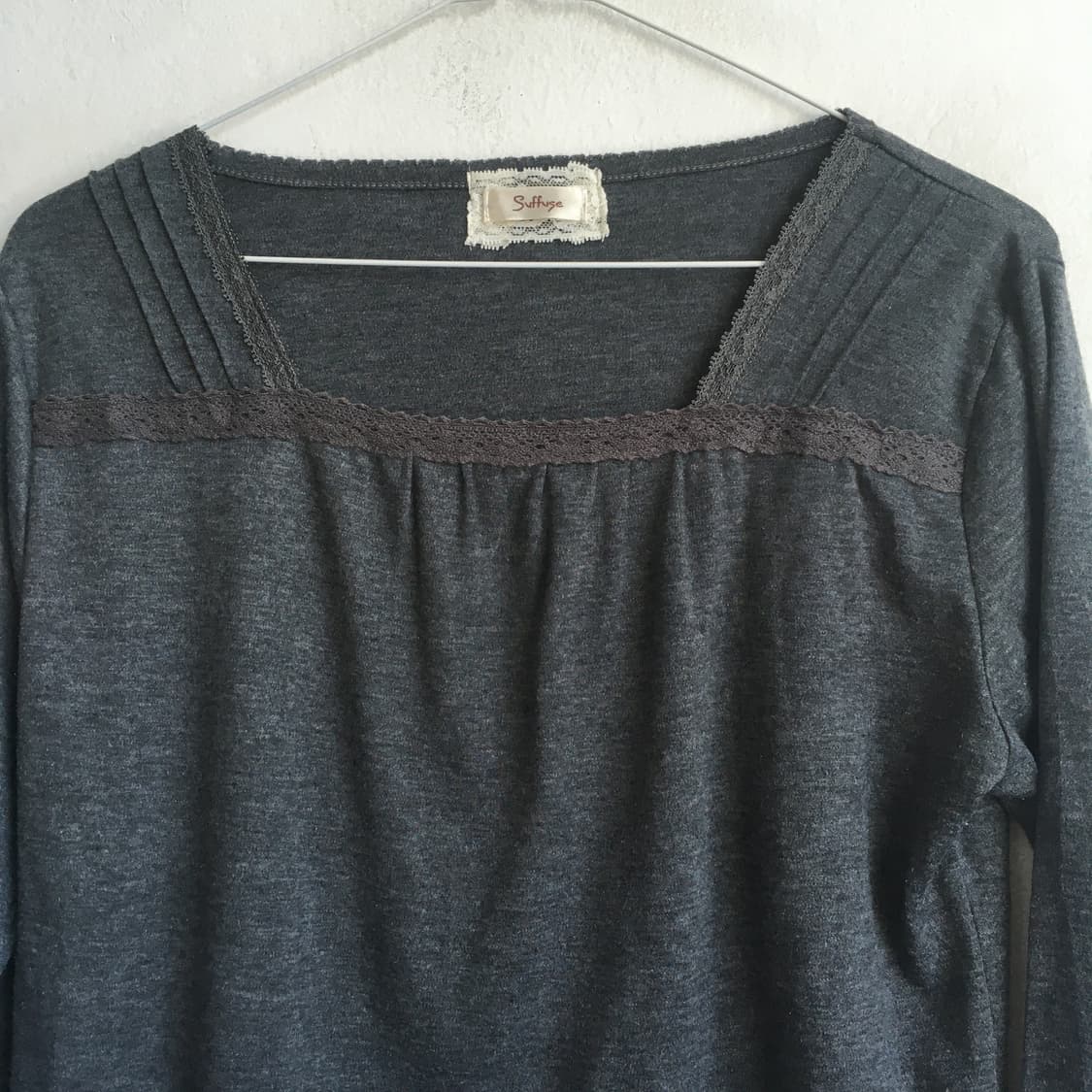 jpn vintage charcoal lace long sleeve t  상품이미지7