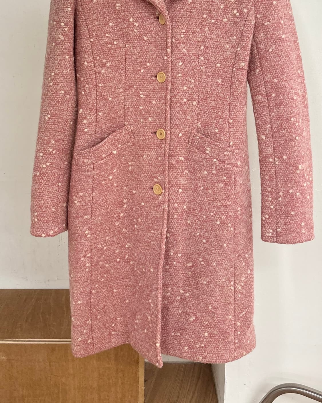 아스페시 핑크 트위드 웰트 포켓 코트 자켓 상품이미지5