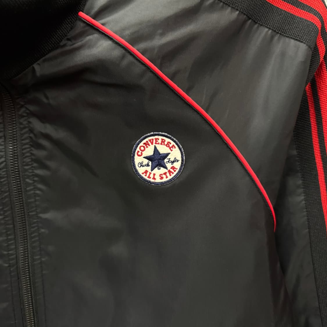 00s 캔버스 트랙 자켓 전면 척 테일러 로고 포인트 레드 블랙 상품이미지5