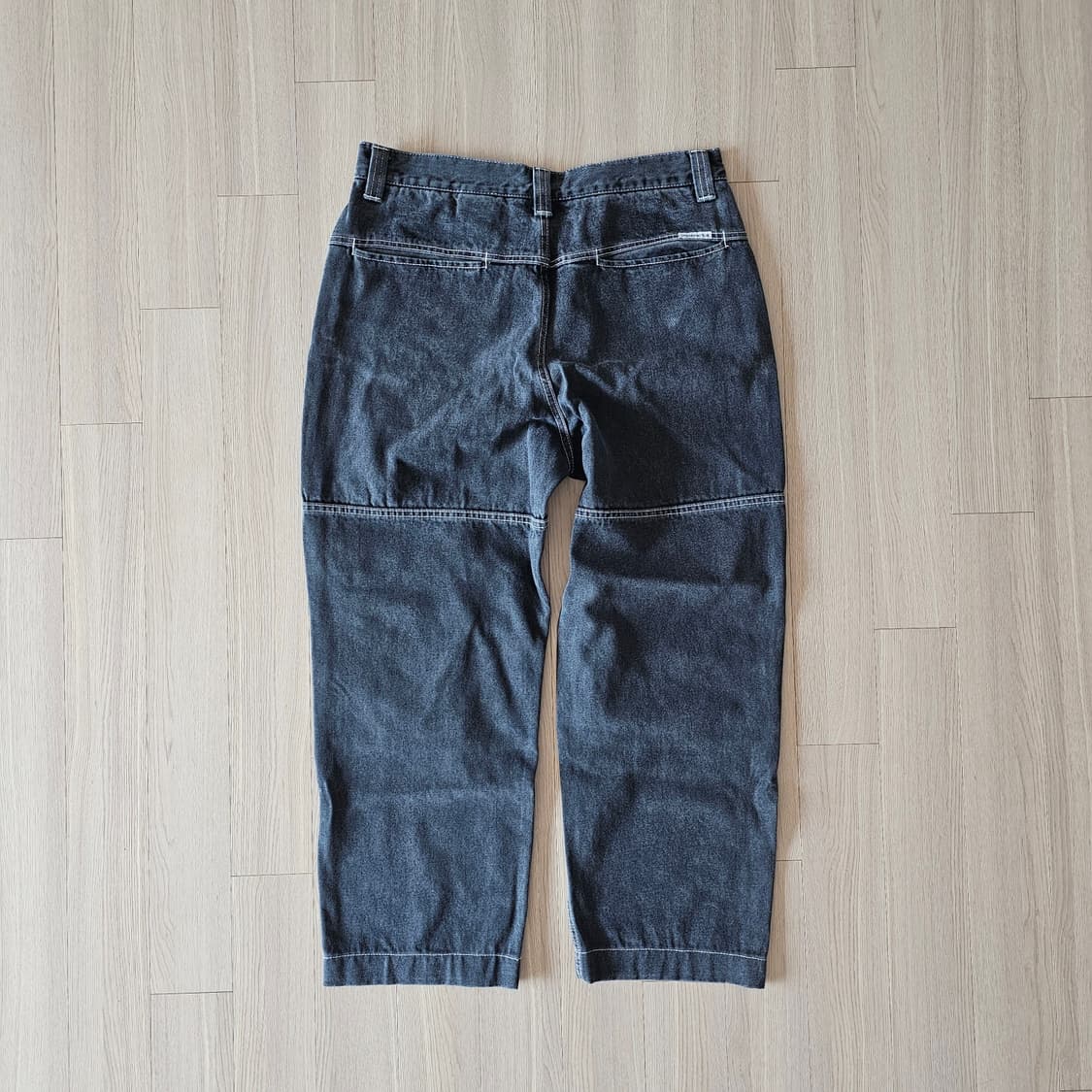 33 34 L 디스이즈네버댓 스티치 블랙 와이드 청바지 (길이수선)3회착 상품이미지2