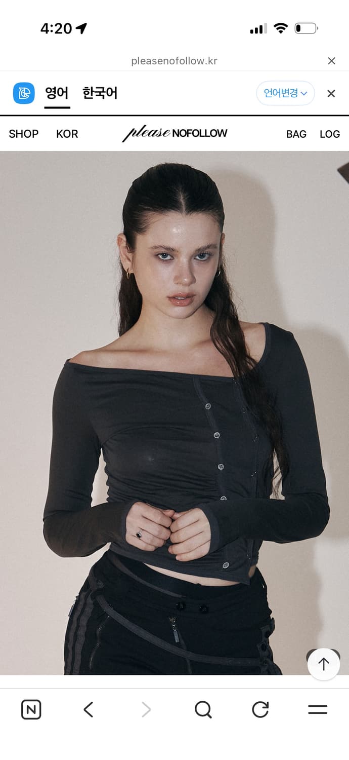 Pleasenofollow Dulce Unbal Button Top 상품이미지4