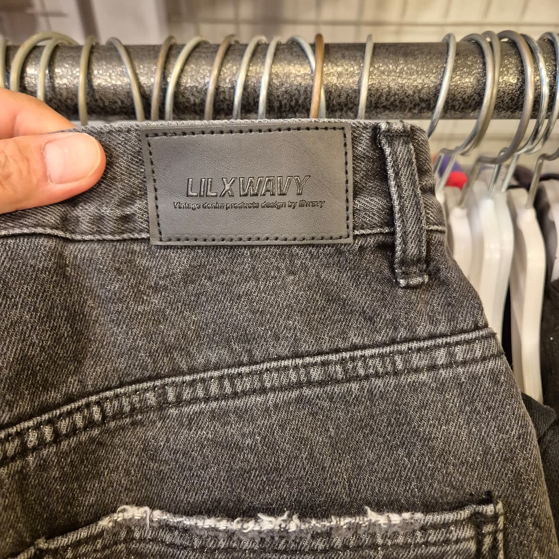 29~30인치 차콜 카고 데님반바지  상품이미지3