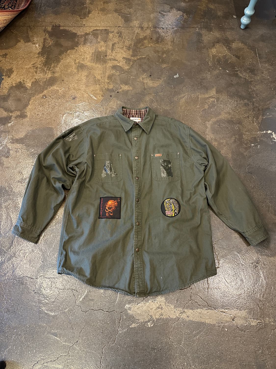 Carhartt AC/DC RockBand 칼하트 락밴드 워크 셔츠 XL 상품이미지2
