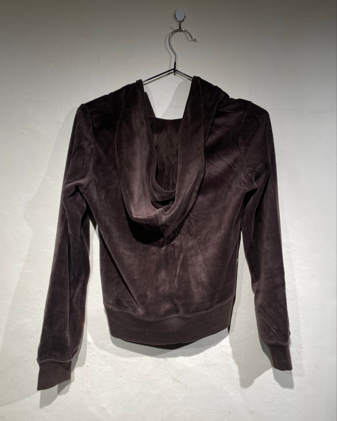 Brown velvet hood zip-up  상품이미지2