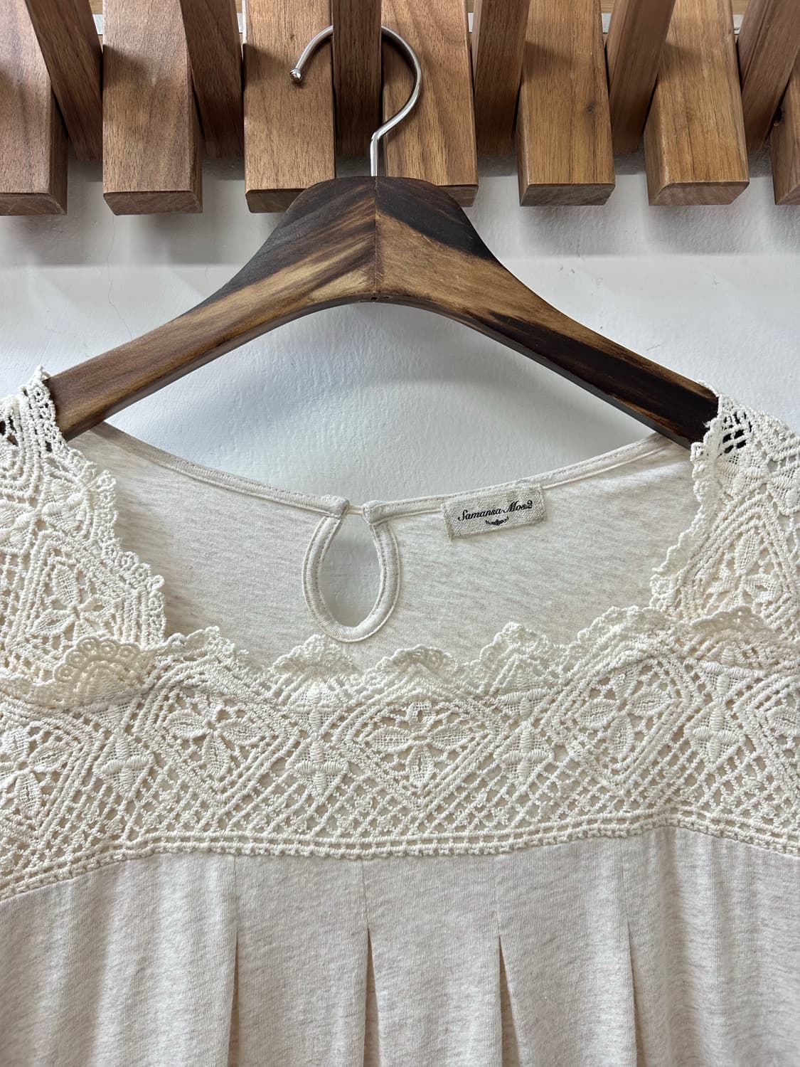 일본빈티지 사만사모스 레이스 요크 코튼 롱슬리브 탑 상품이미지2