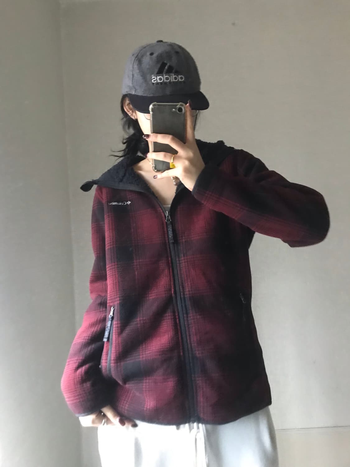 콜롬비아 체크 후리스 상품이미지3