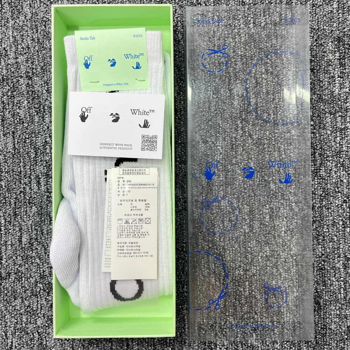 새상품 정품 오프화이트 양말 삭스 화이트 컬러 로고 상품이미지9