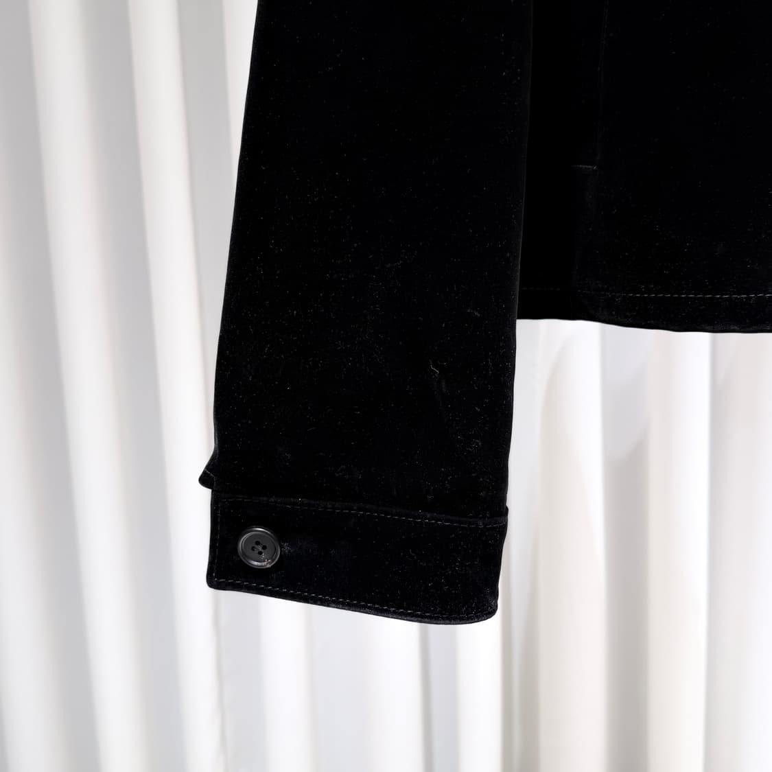 L / 프라다 로고 벨벳 데님 블루종 자켓 상품이미지4