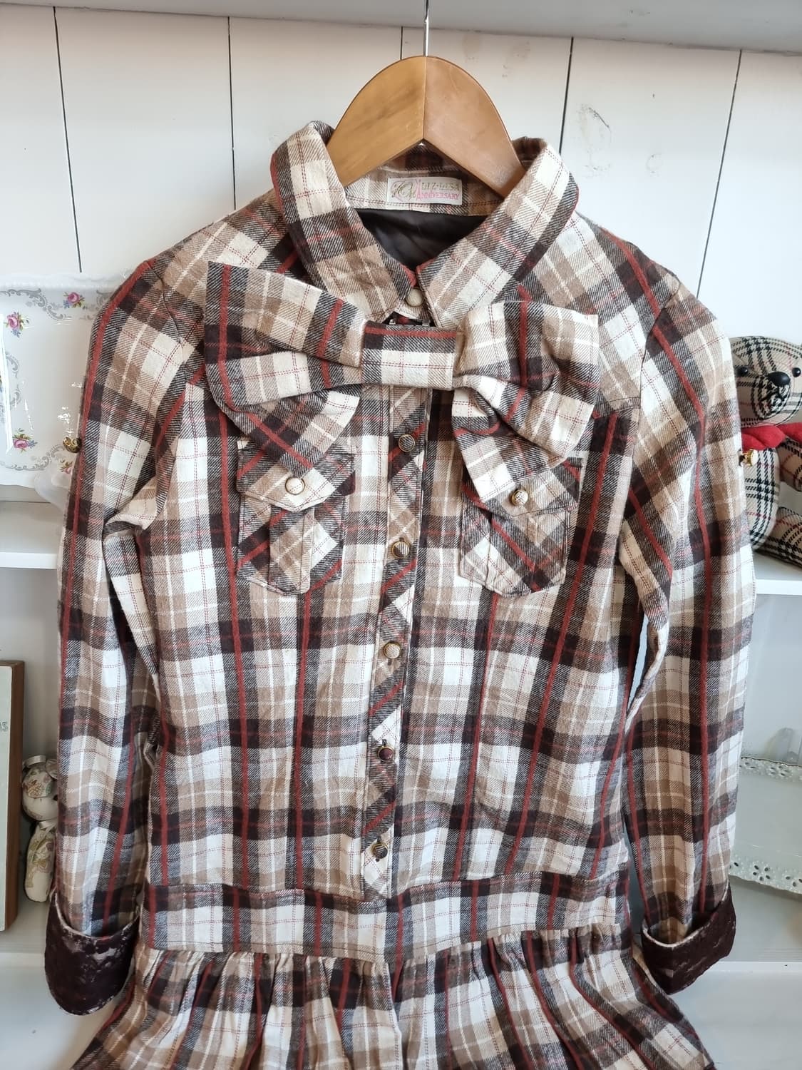 리즈리사초코무드 체크리본원피스 상품이미지4