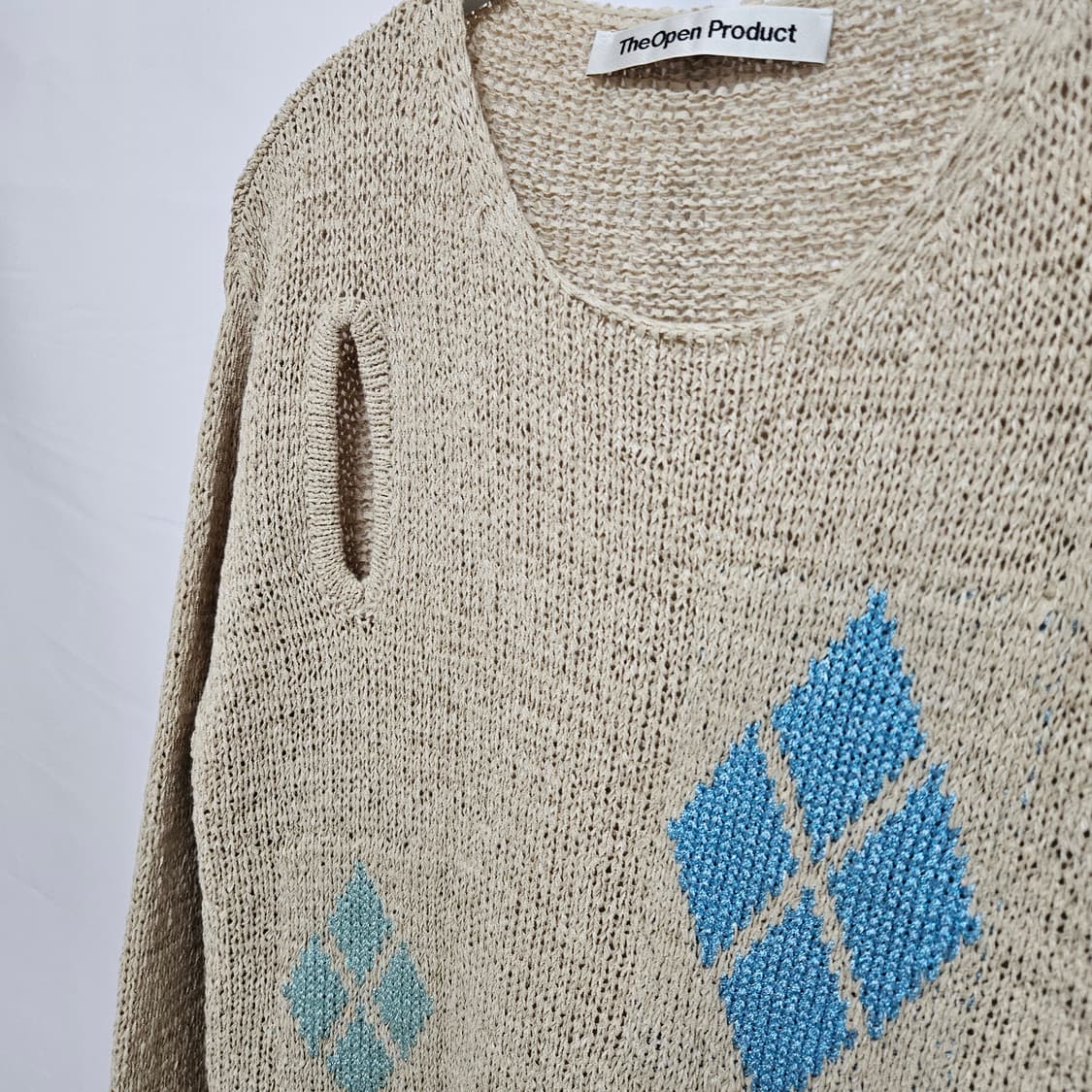 1 더오픈프로덕트 아가일 니트 상품이미지2