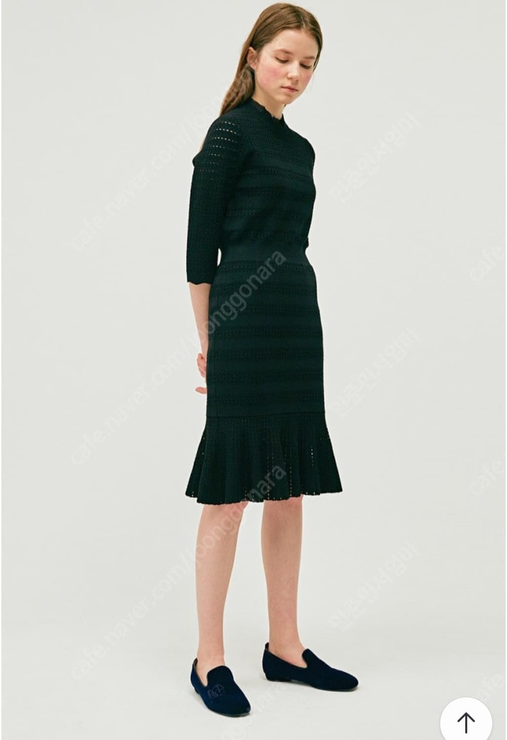 마인 실크프릴넥 페플럼 니트 원피스 프리사이즈(90) 상품이미지2