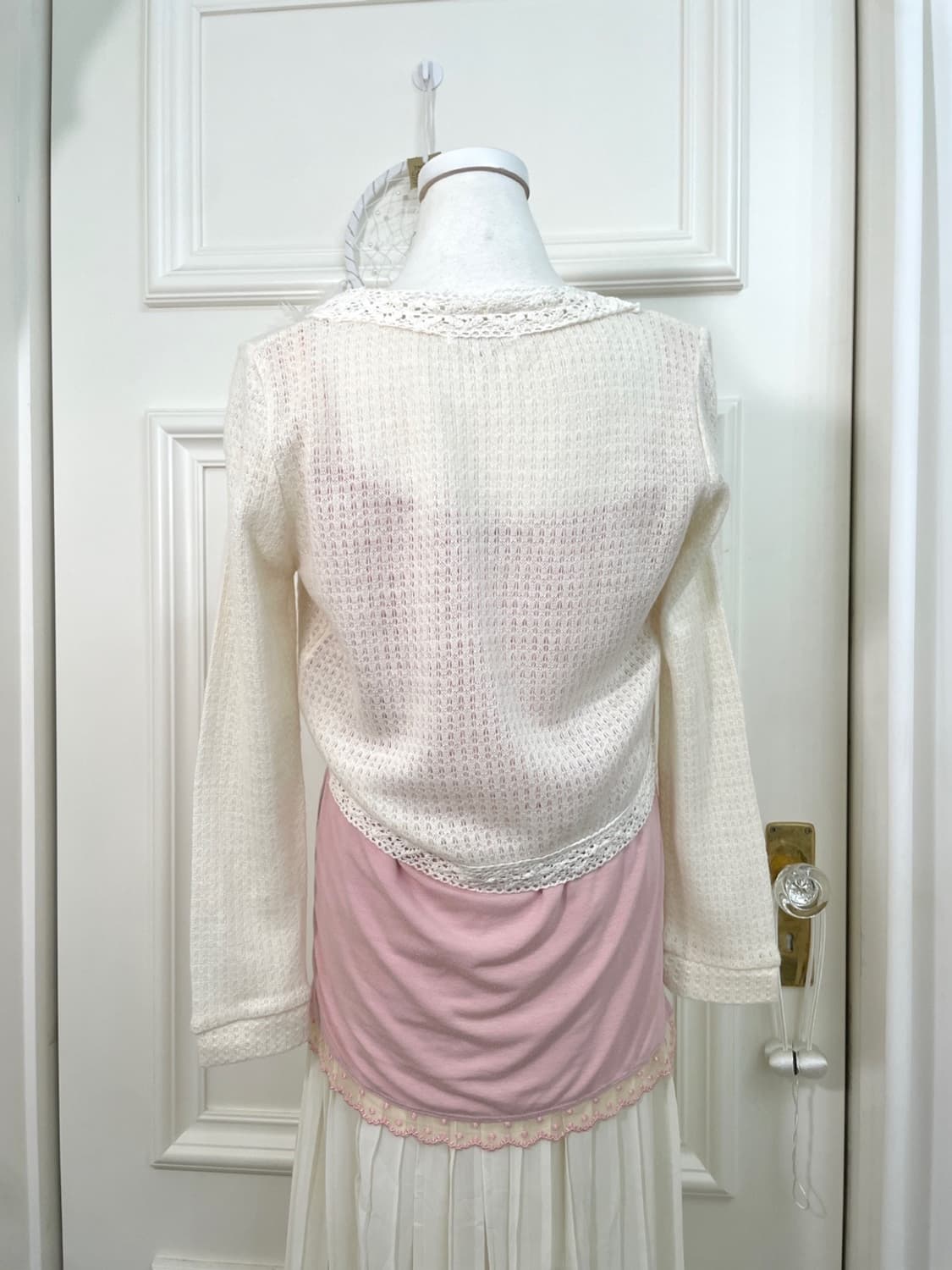 white crochet lace point bolero cardigan 상품이미지5