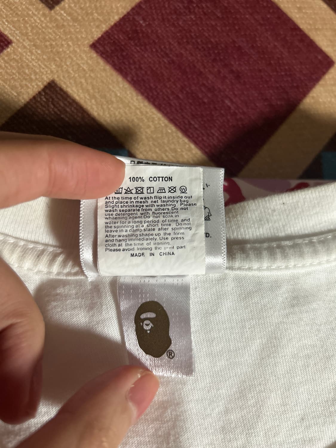 베이프 핑크 카모 반팔 M 상품이미지8