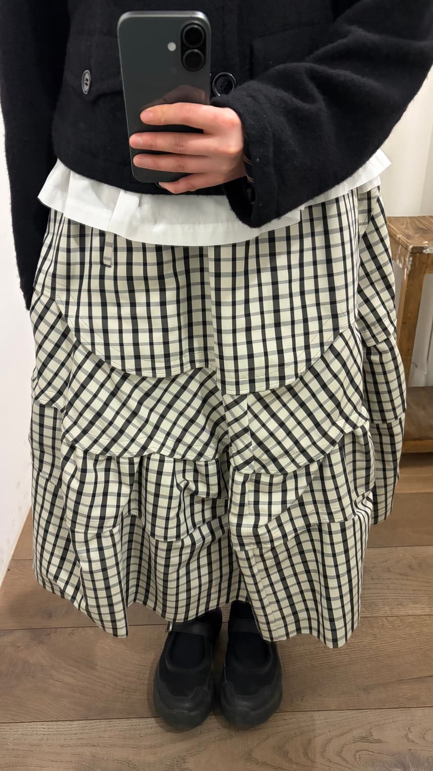 Layered Gingham Check Volume Skirt 상품이미지10