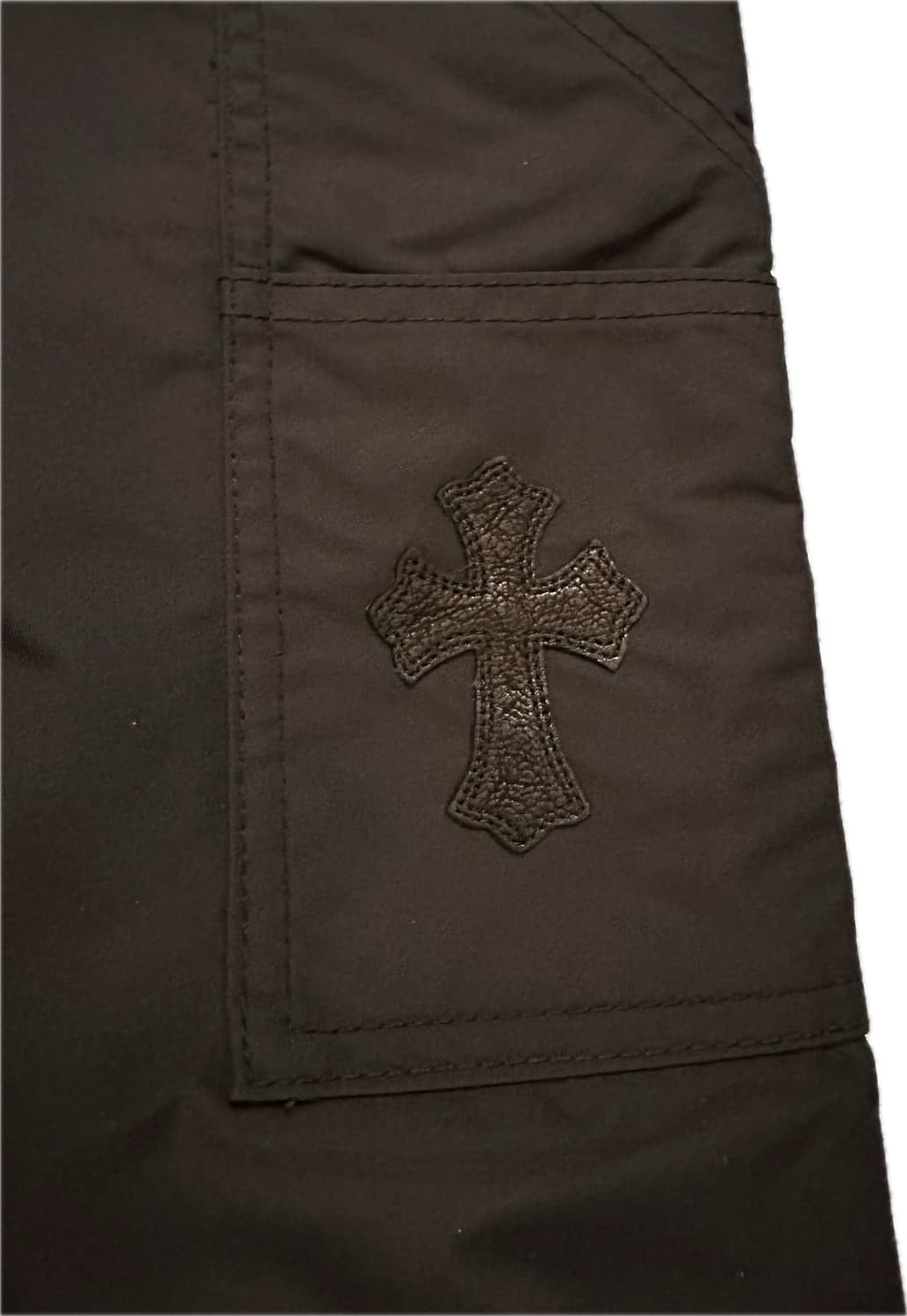 (새상품)크롬하츠 레더 패치 나일론 카펜터 팬츠 브라운 상품이미지4