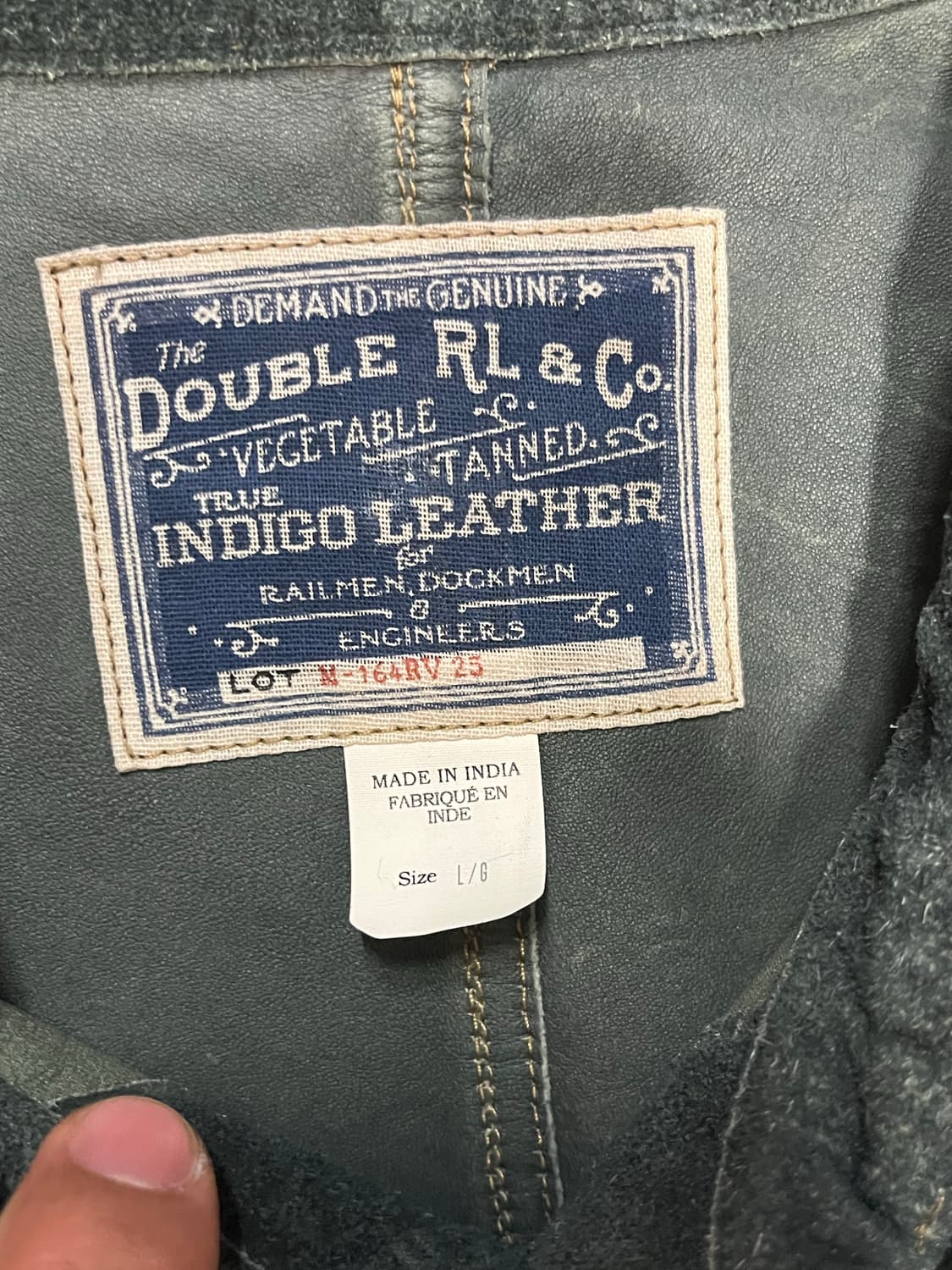 Rrl 더블알엘 인디고 레더 초어자켓 L 상품이미지3