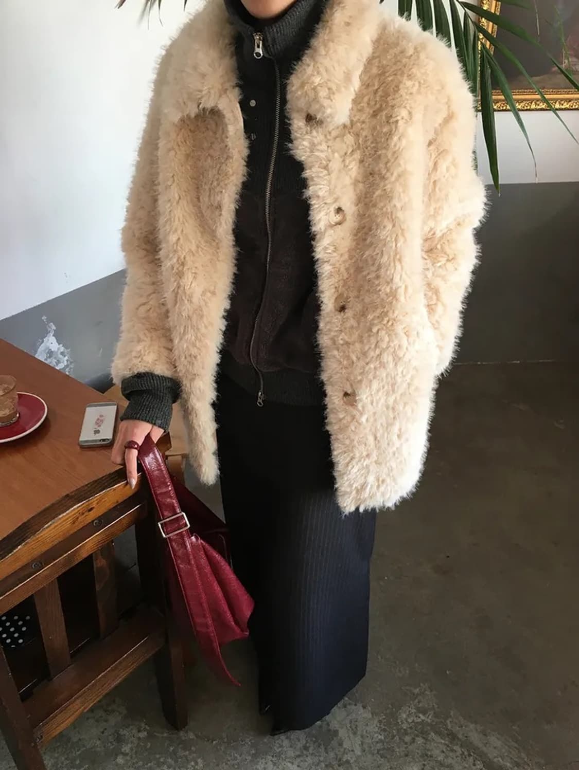 도클 양털 카라 울모80 램스 퍼자켓 상품이미지7