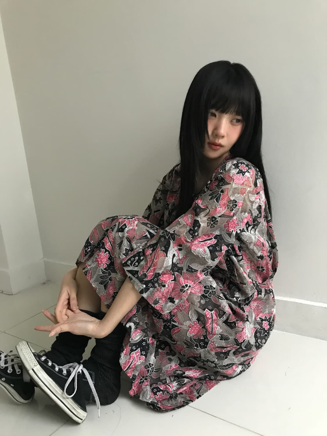 Oriental Shirring U Neck Dress 상품이미지5