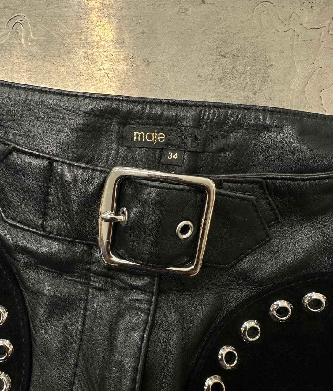 maje 마쥬 하트 레더 스커트 상품이미지4