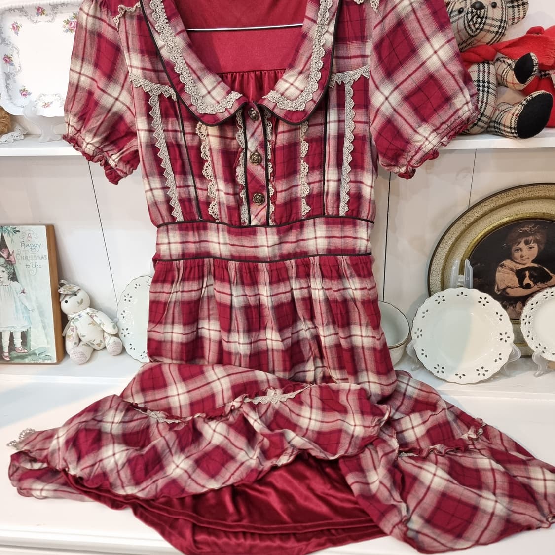 AXES femme 악세스팜므 빈티지 체크 프릴 원피스 상품이미지3