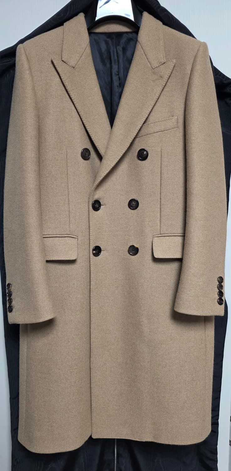 셀린느 카멜 100% 더블 브레스티드 코트 44 사이즈! 상품이미지1