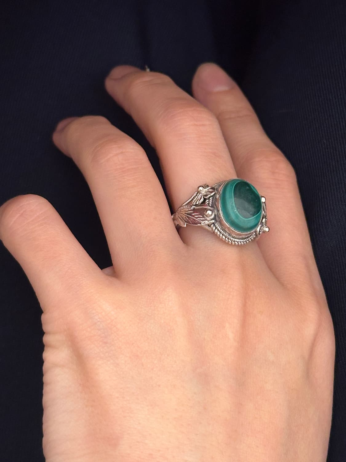 Vintage Malachite Botanical Leaf 925 Ste 상품이미지3