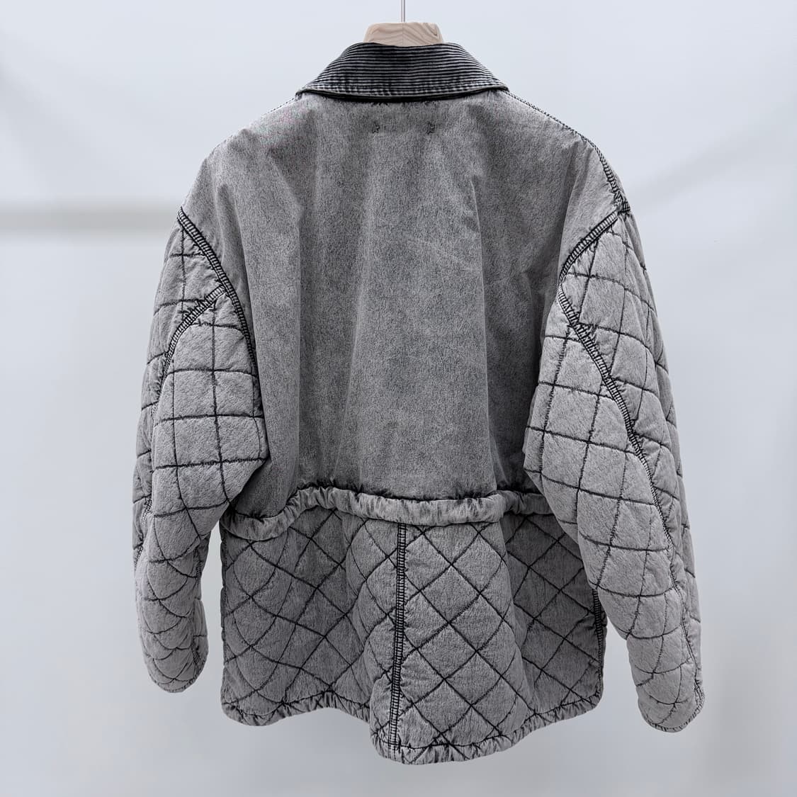 [S+급/오버핏S] 골든구스 퀼팅 봄버 블루종 자켓 그레이 상품이미지4