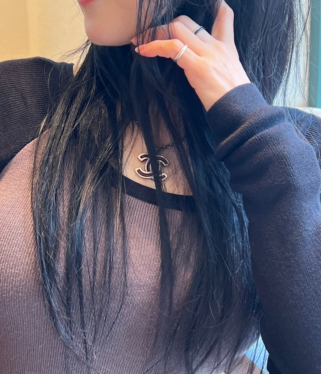 정품) 올드 샤넬 로고 목걸이. 빅로고 빈티지 올드 샤넬 네클리스 상품이미지5