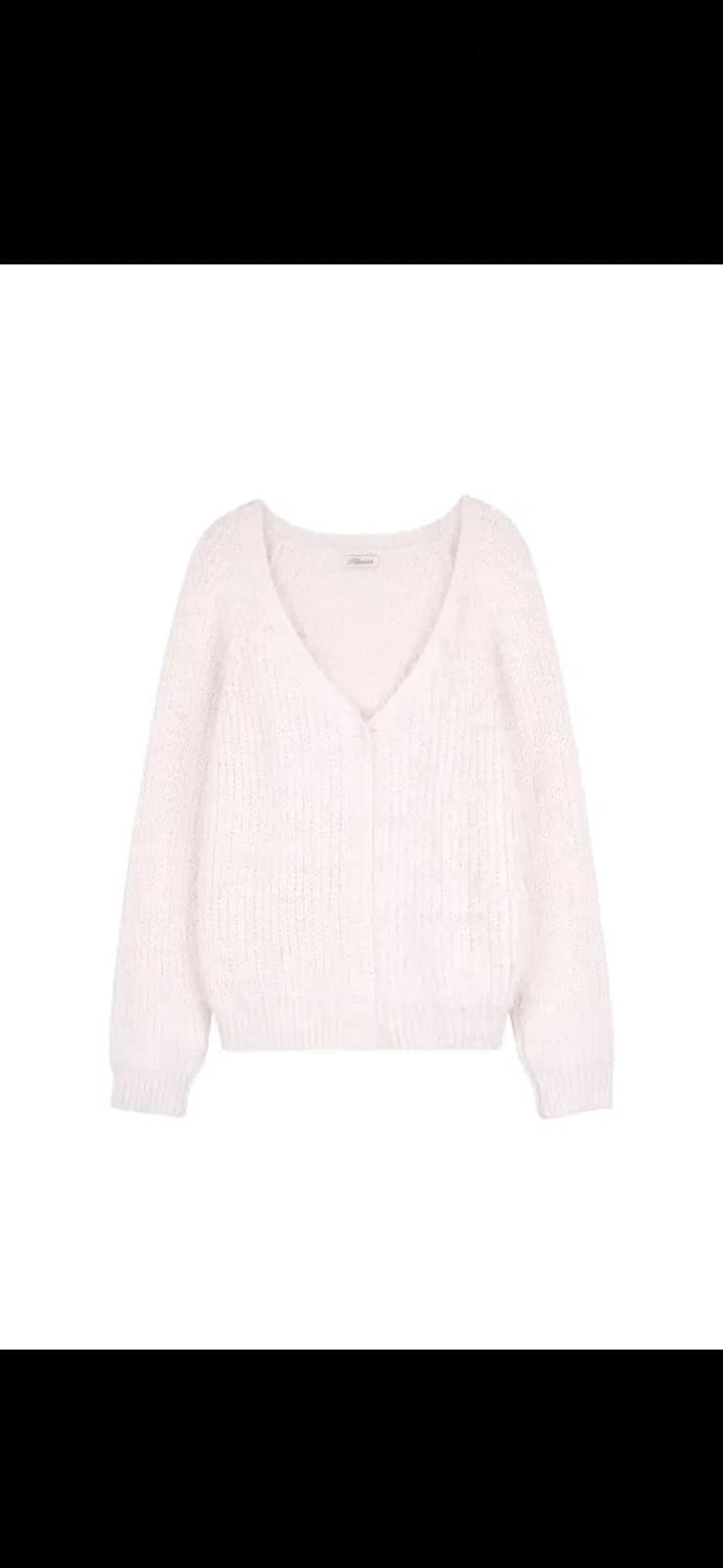 클리시어 슈가플럼 헤어리가디건 핑크 상품이미지2