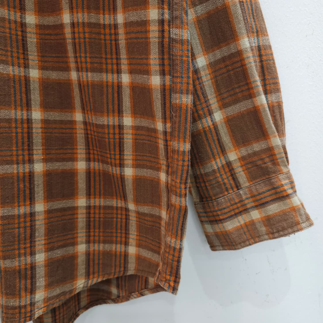 JPN 플란넬 브라운 체크셔츠 상품이미지4