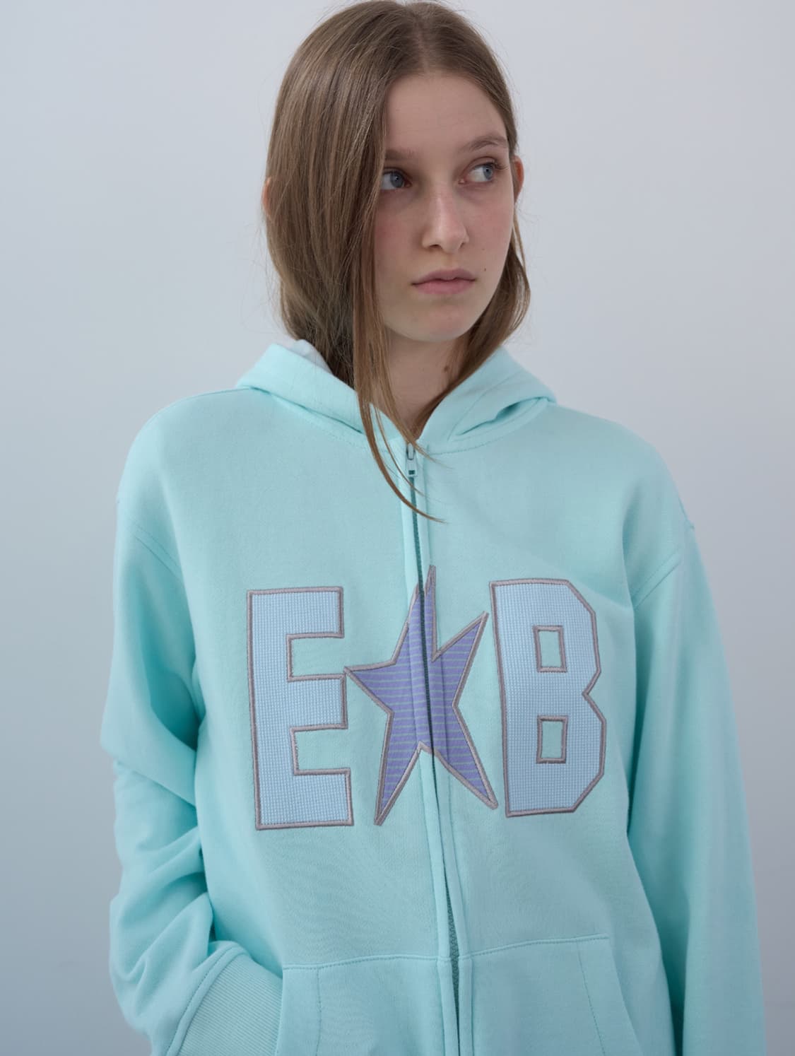 엔조블루스 후디 집업 민트 상품이미지3