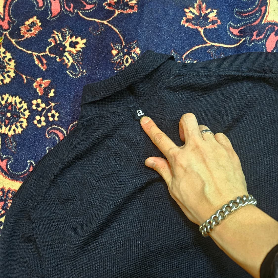 알레그리(allegri) in 밀라노 카라넥 네이비 니트 L size 상품이미지3