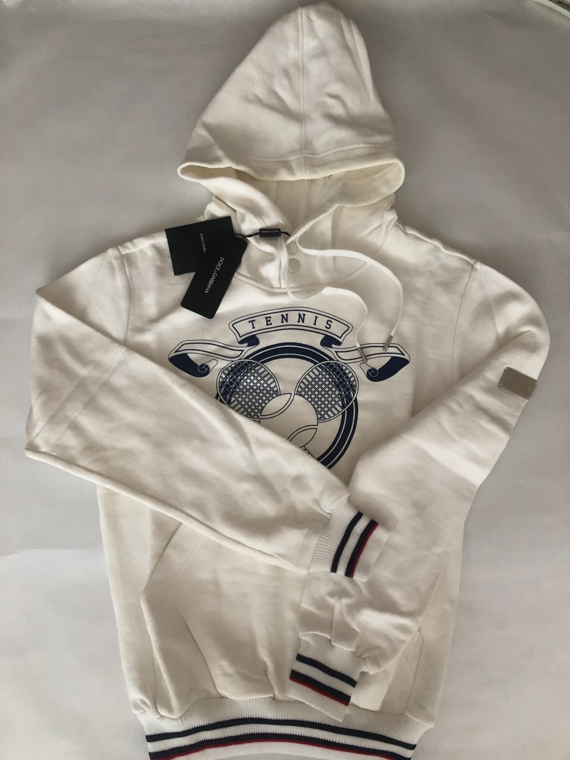 돌체앤가바나 로고 플레이트 프린팅 기모 후드티 상품이미지1