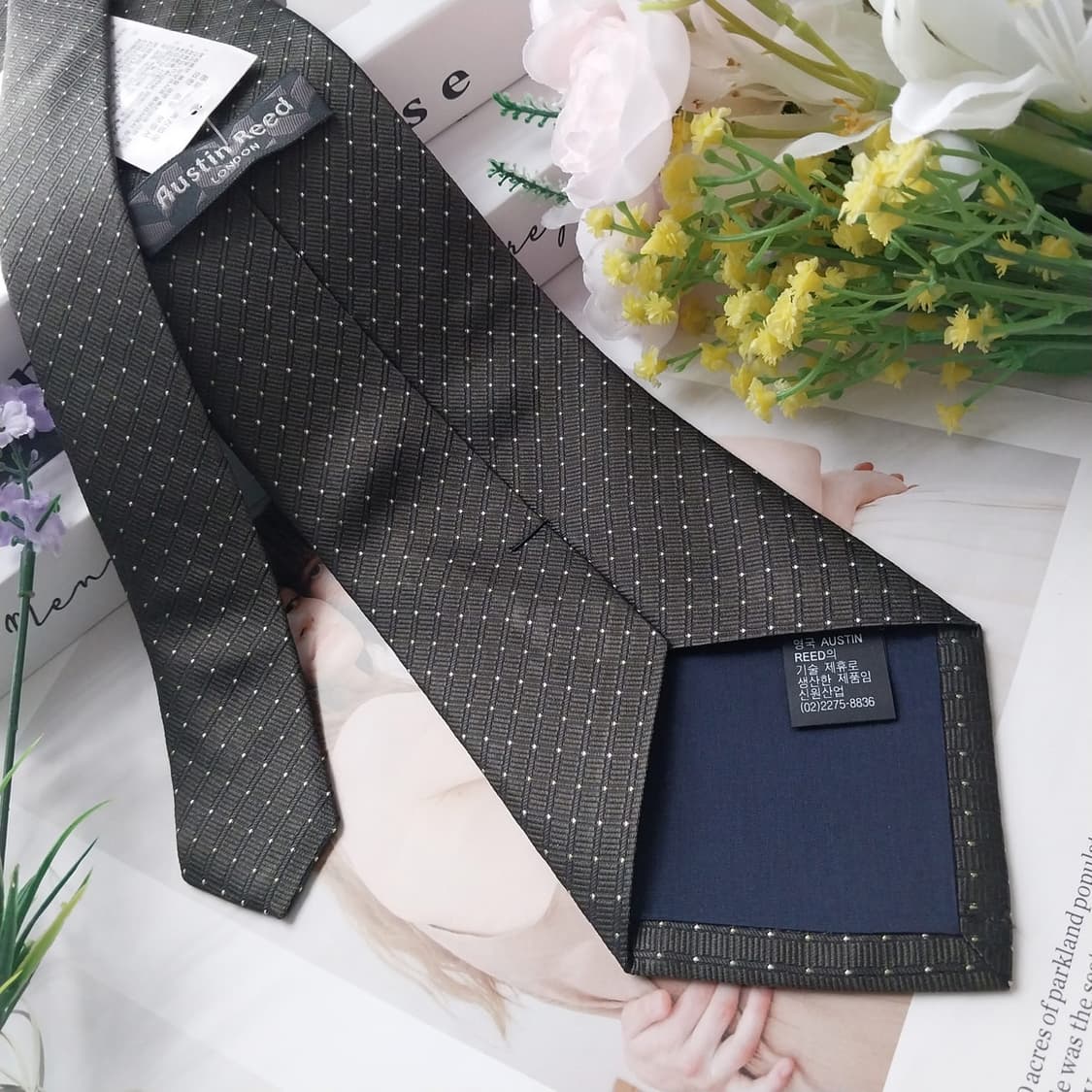 오스틴리드 실크 그레이 마이크로 패턴 넥타이 9.9cm 새상품 K1287 상품이미지5
