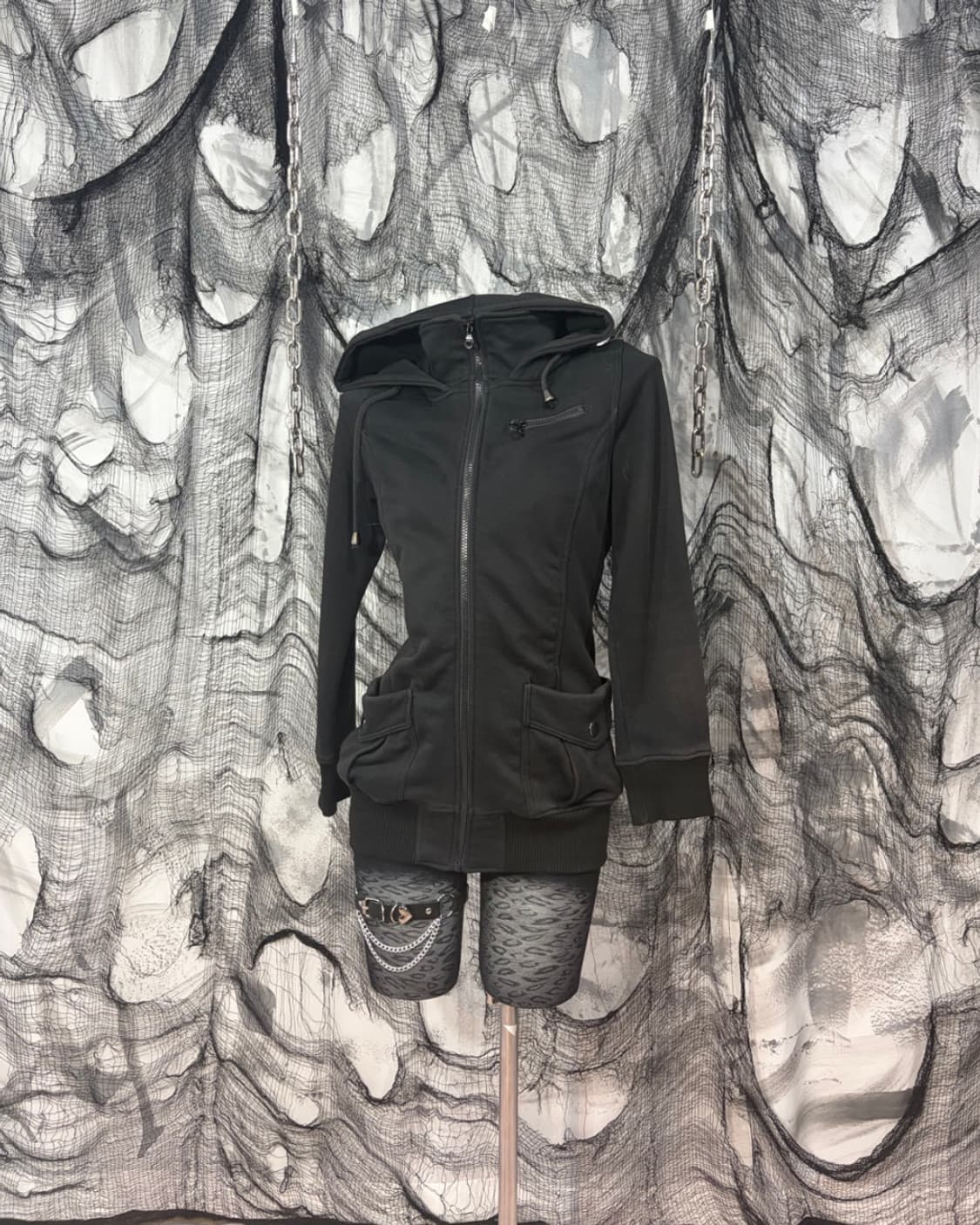 00's Gothic high neck Hoodie Zip up 상품이미지2