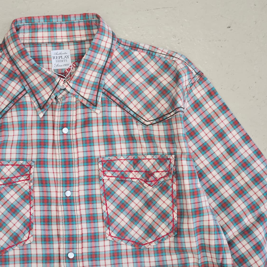 REPLAY 리플레이 웨스턴 셔츠 체크셔츠 L~XL 상품이미지2
