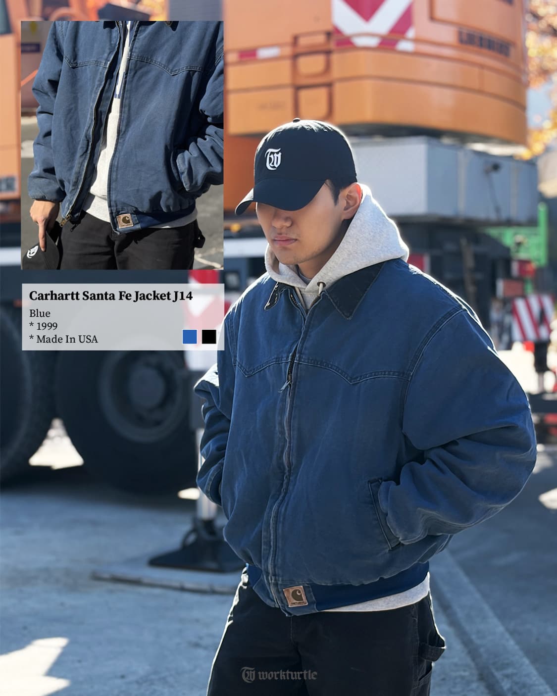 90s 칼하트 산타페 J14 BLU XL/R USA🇺🇸 상품이미지2