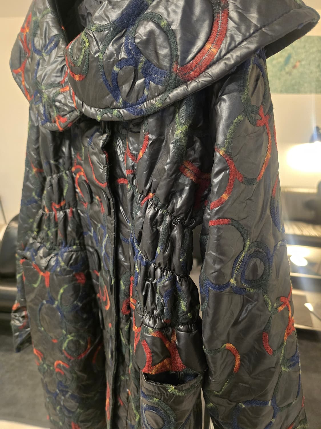 케이프코트 카키  퀼팅 자켓 상품이미지2