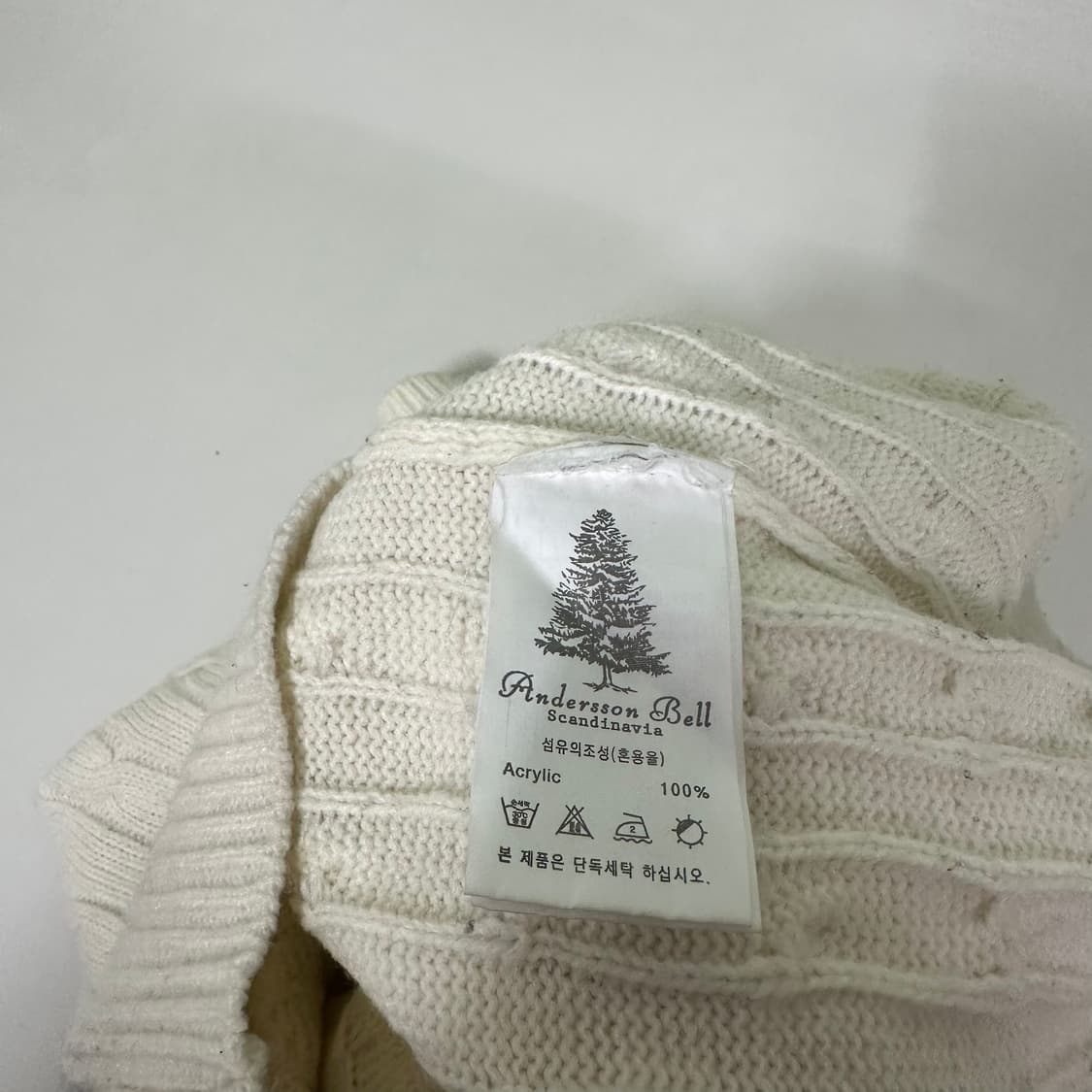 L 95 앤더슨벨 크림 꽈배기니트 상품이미지5