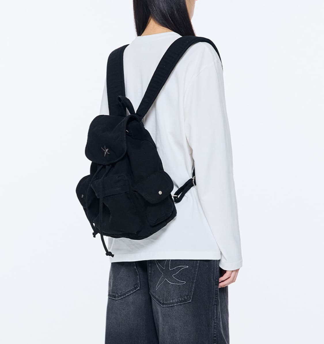 TCM starfish denim backpack (black) 상품이미지1