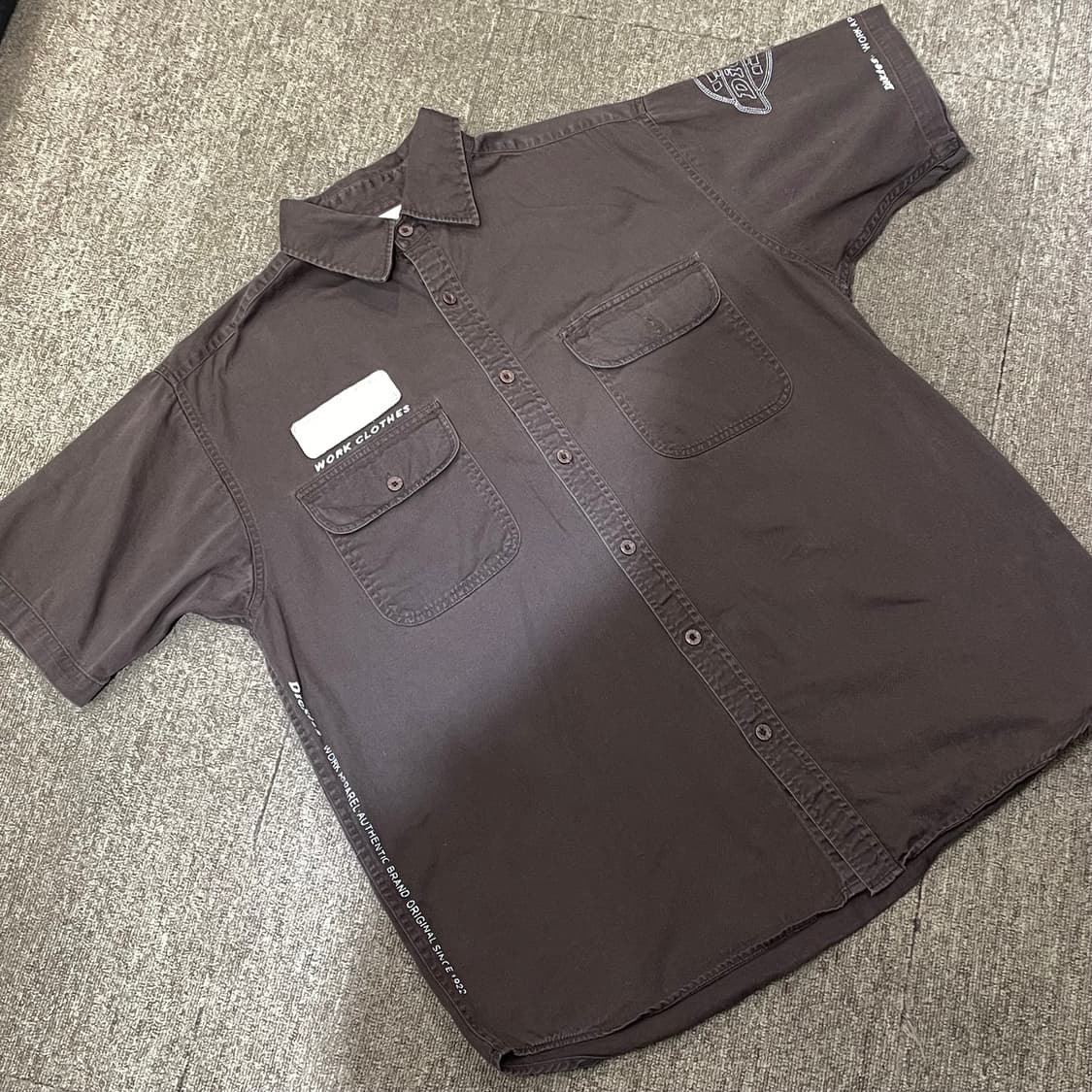 (L) Dickies 디키즈 반팔 워크 셔츠 브라운 상품이미지1