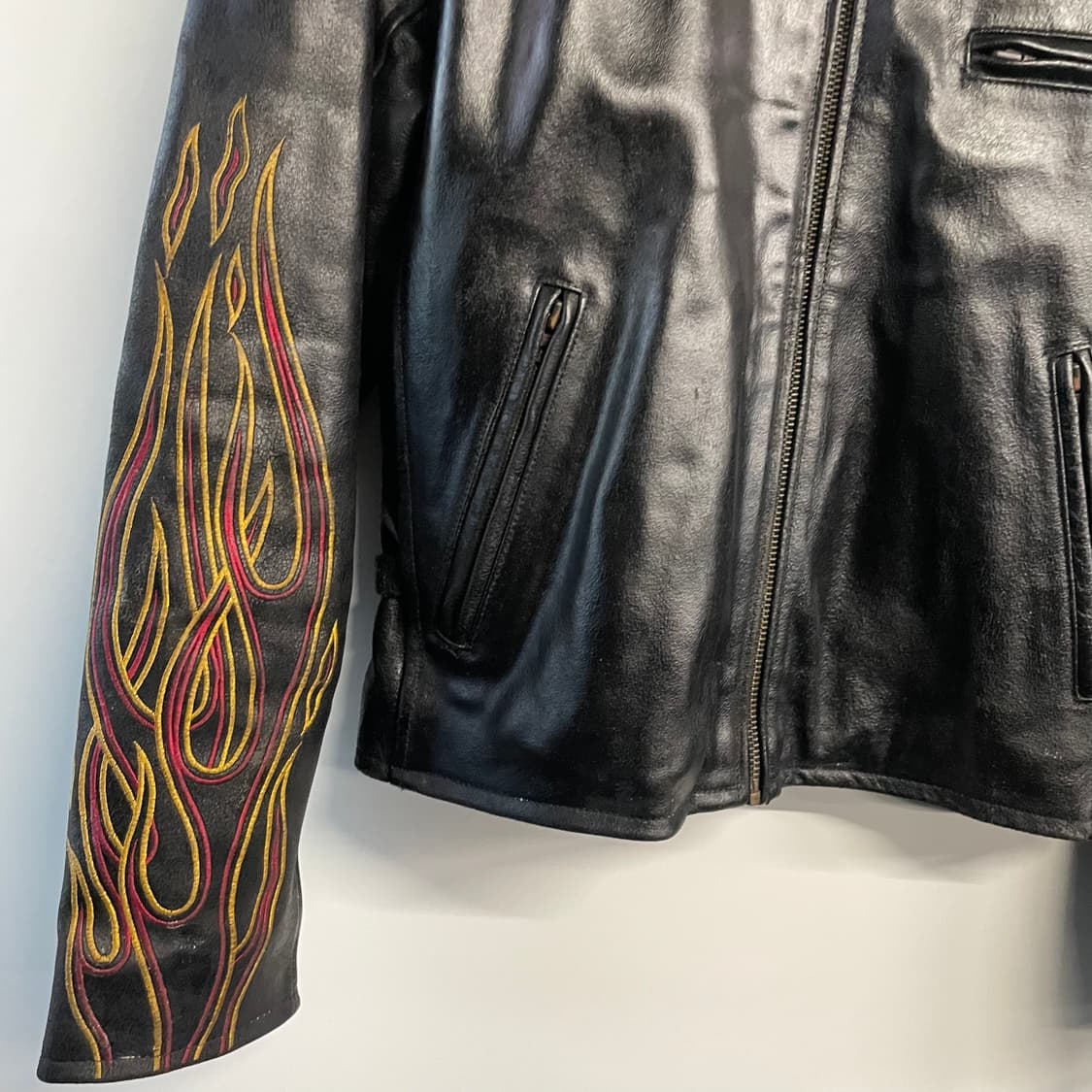 90s 할리 데이비슨 플레임 가죽자켓 상품이미지4