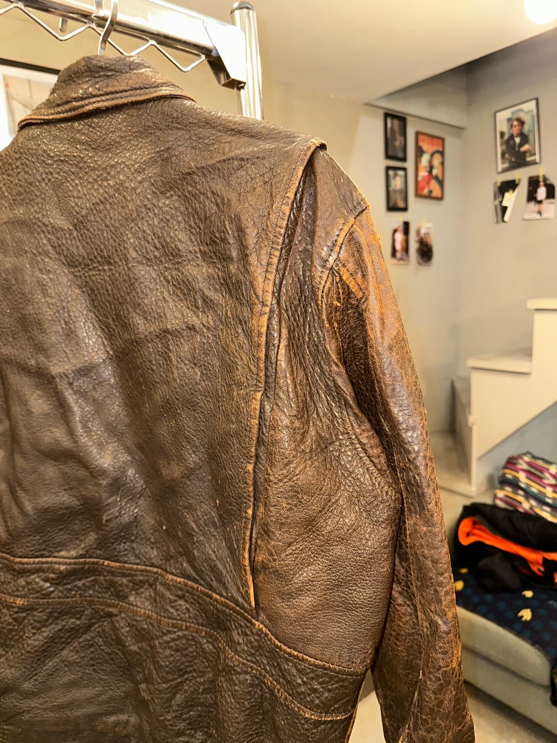 80’s Japanese cow-leather A-2 jacket 상품이미지10