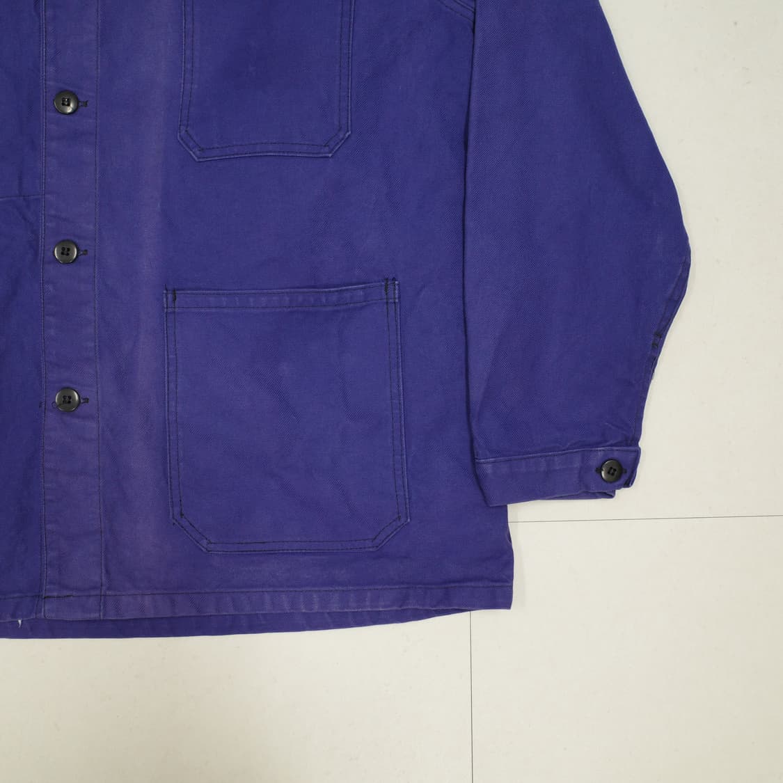 80s 프렌치 Barbe Bleue 페이디드 초어 워크 자켓 105 상품이미지3