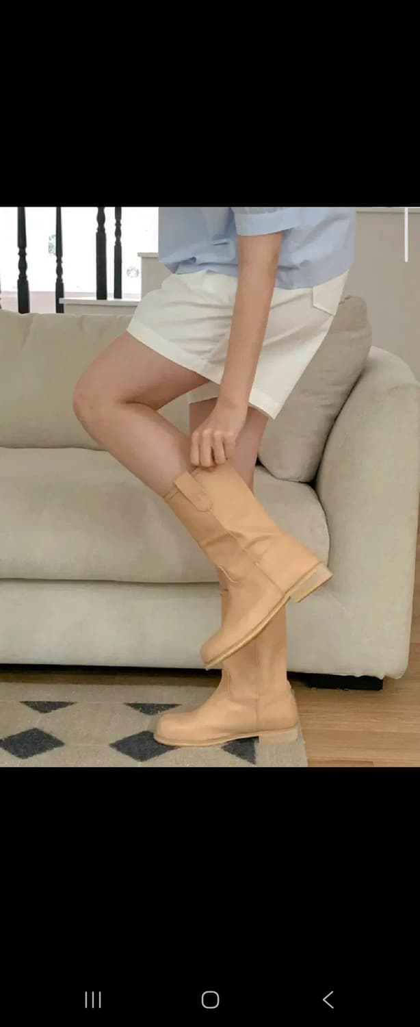 빈티지 미들 부츠 3cm 베이지 [240] 상품이미지2