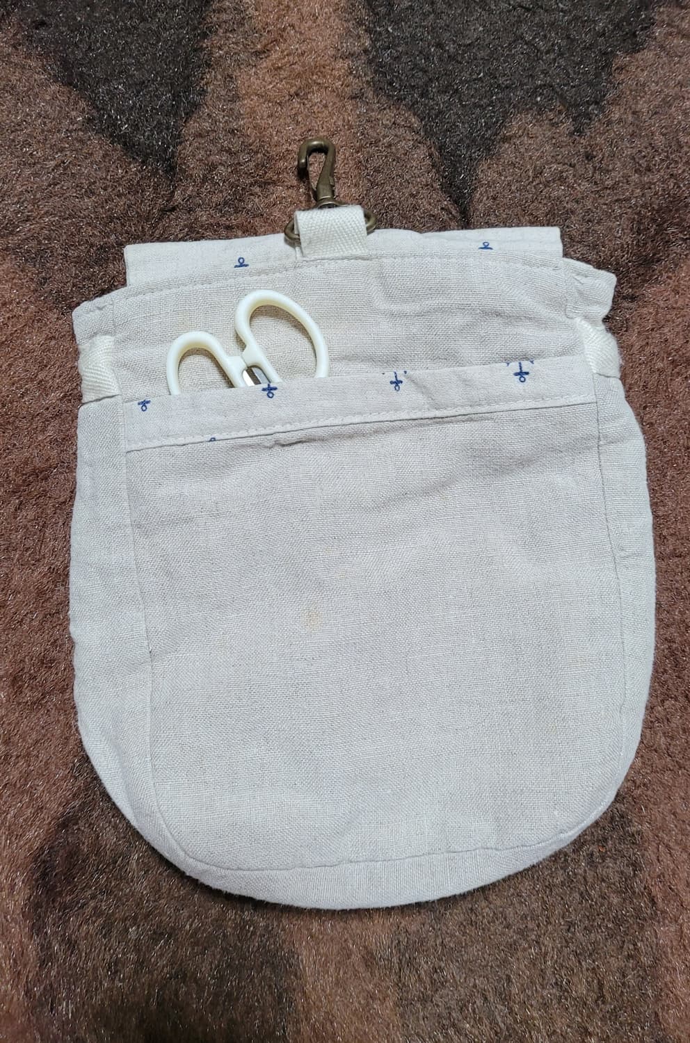 일본 빈티지 마린 린넨(패브릭) 포켓 가방(17*20) 상품이미지6