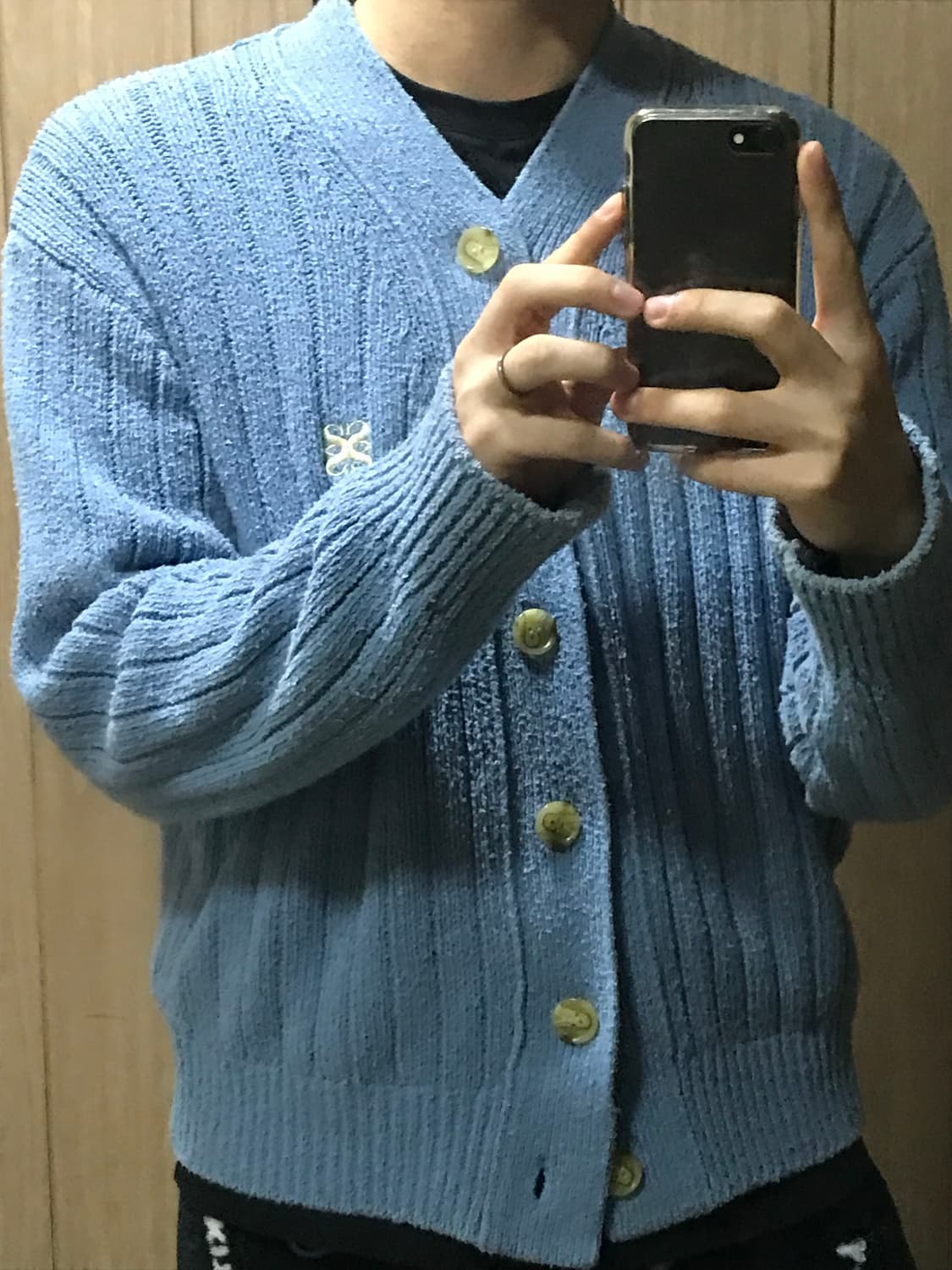 [L] 세터 가디건 에메랄드 블루 상품이미지10