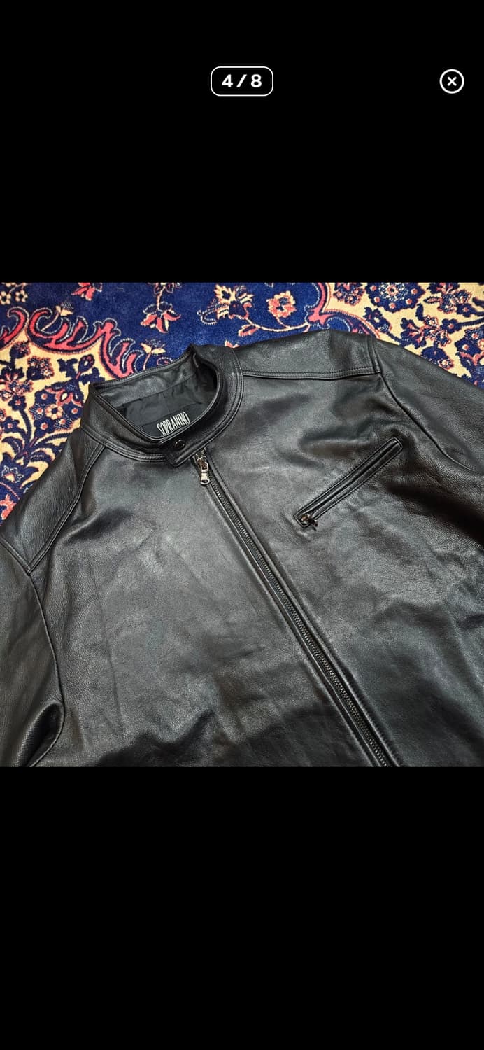 SOPRANINO 양가죽 베이직 버튼 카라넥 빈티지 자켓 100 상품이미지4