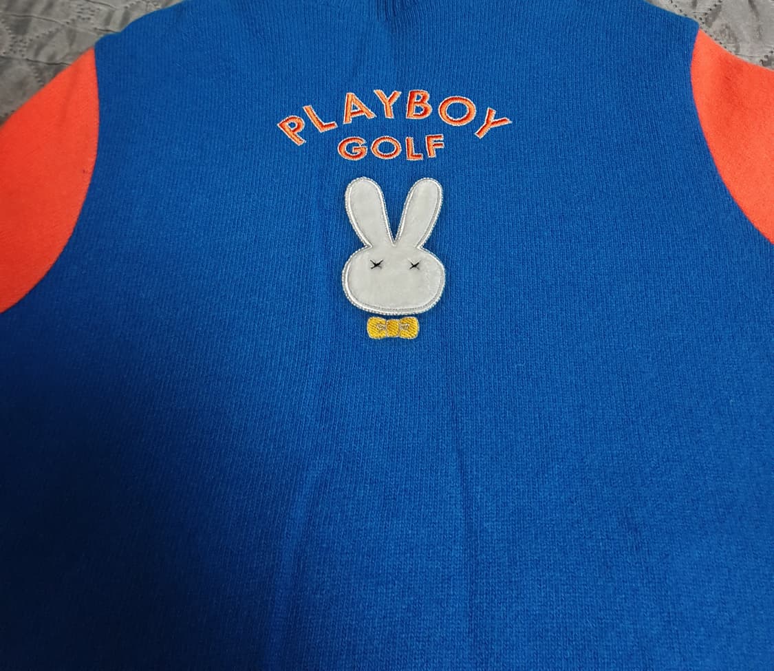 플레이보이 골프 방풍 패디드 배색 니트집업 (100) 상품이미지3