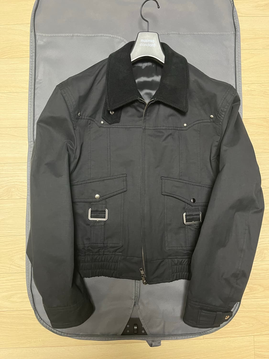 엘무드 체스터 헌팅 블루종 자켓 블랙 44 상품이미지1